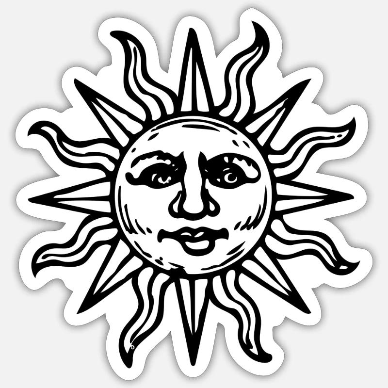 Ancient sun - Sticker size S (10 x 10 cm) - white matte