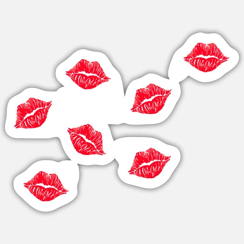 Baci - Sticker formato S (10 x 10 cm) - bianco opaco
