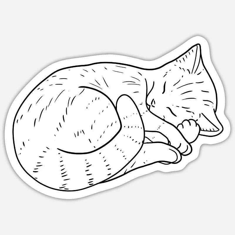 Dessin de chat Sticker taille S (10 x 10 cm)