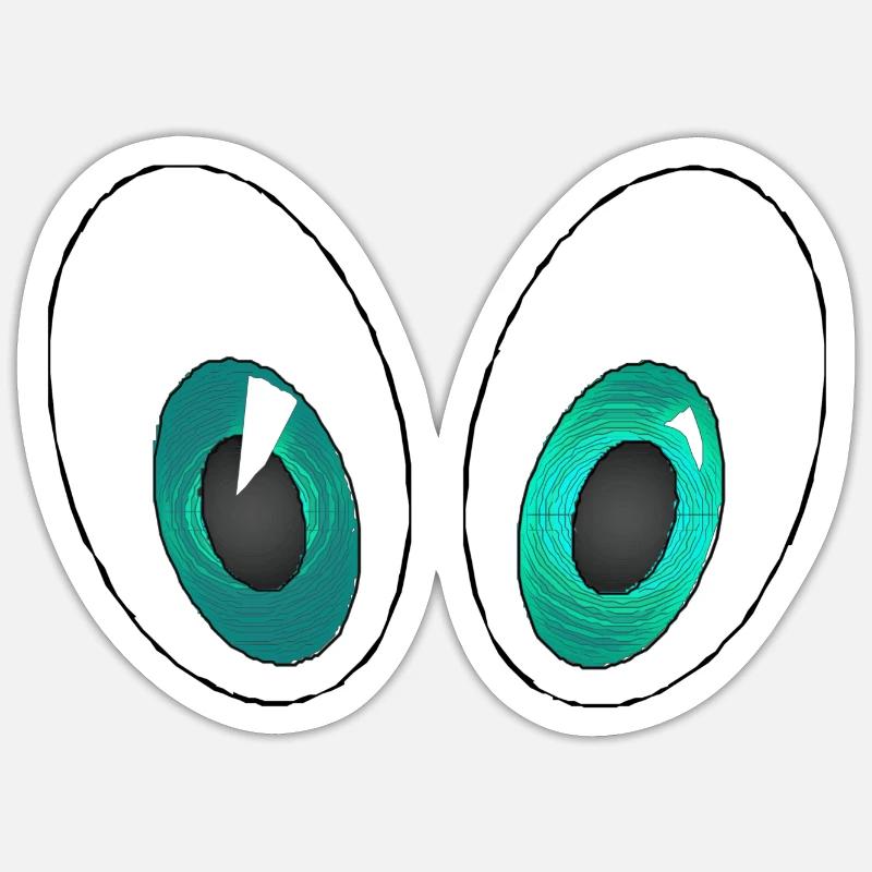 Occhi 3 - Sticker formato S (10 x 10 cm) - bianco opaco