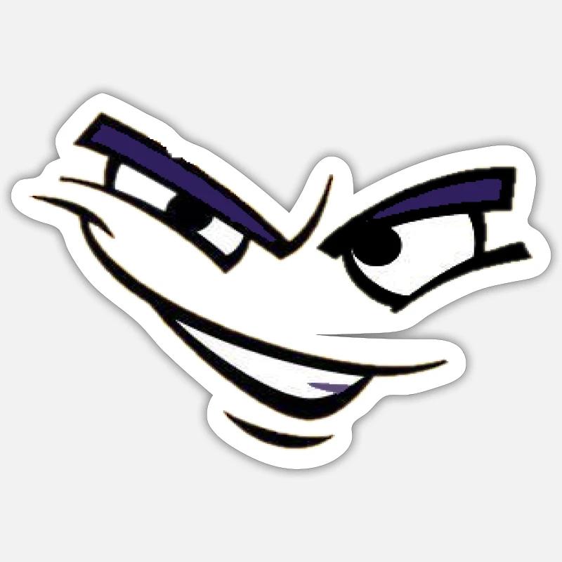 Visage cool - Sticker taille S (10 x 10 cm) - blanc mat