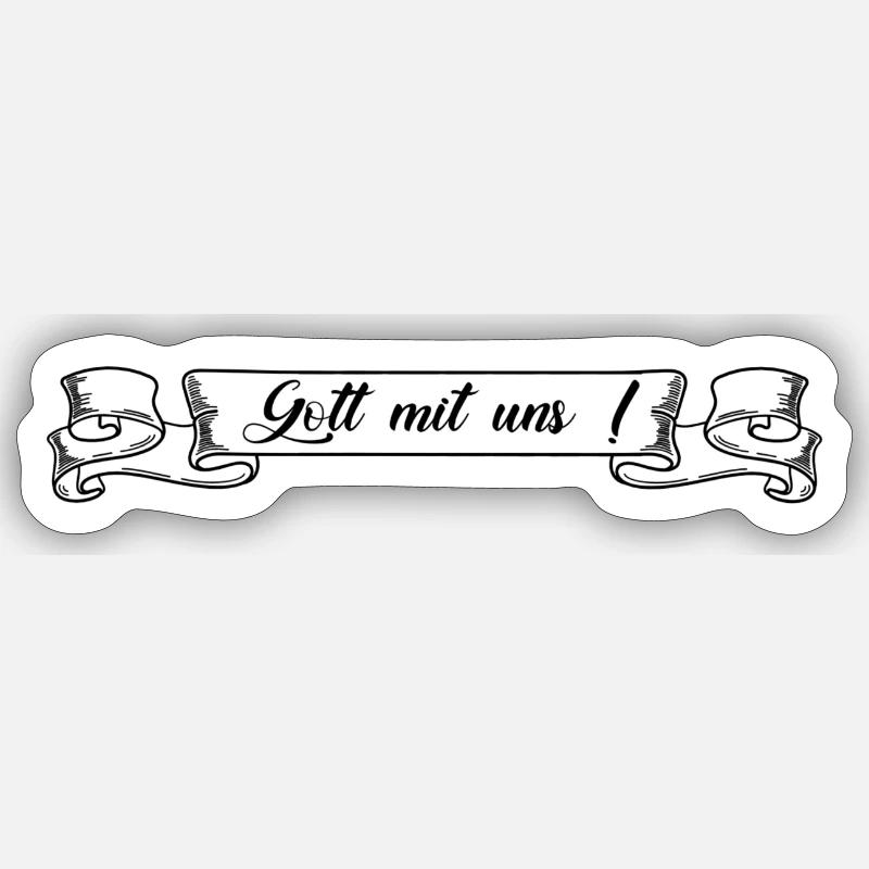 Gott mit uns - Sticker Größe S (10 x 10 cm) - Mattweiß