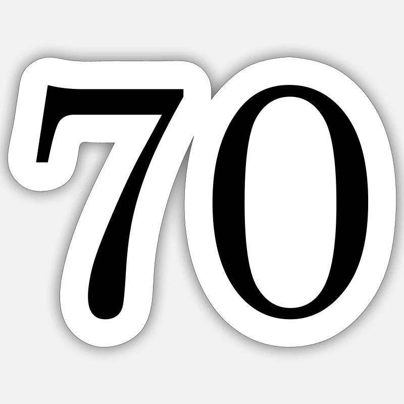 70 - Sticker Größe S (10 x 10 cm) - Mattweiß