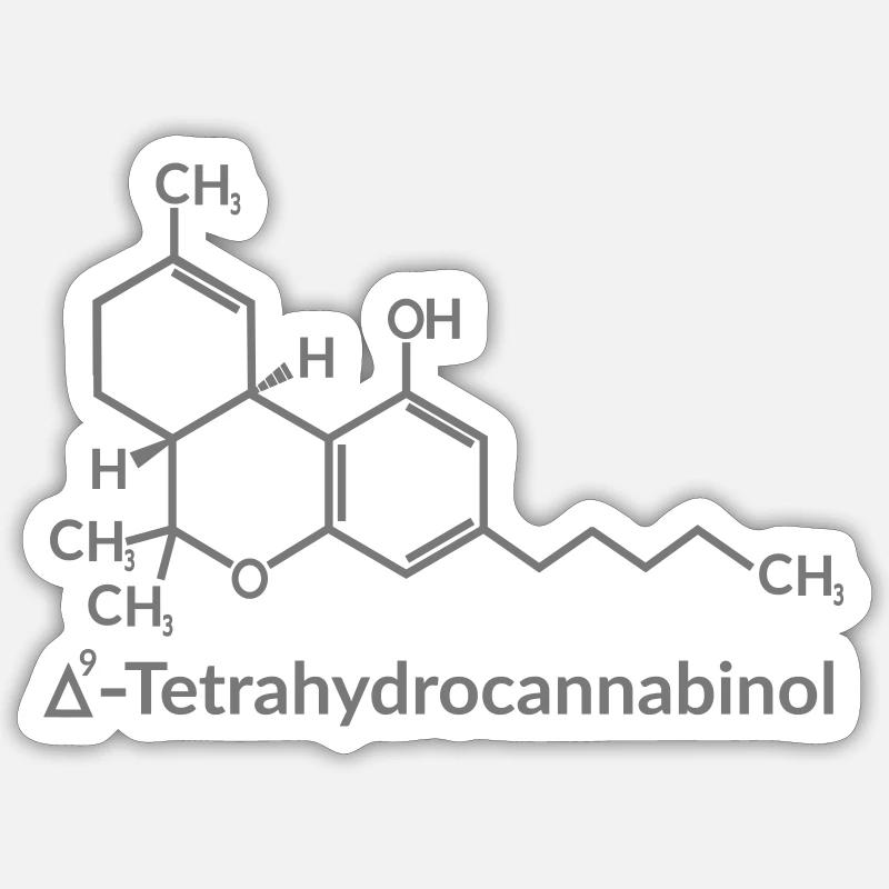 THC - Sticker taille S (10 x 10 cm) - blanc mat