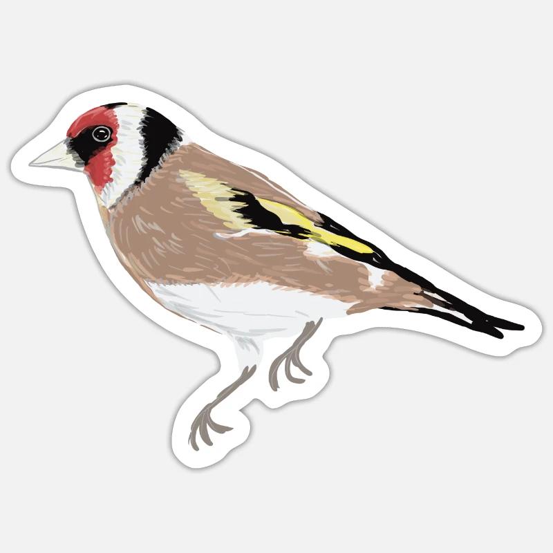 Gartenvogel Stieglitz - Sticker Größe S (10 x 10 cm) - Mattweiß