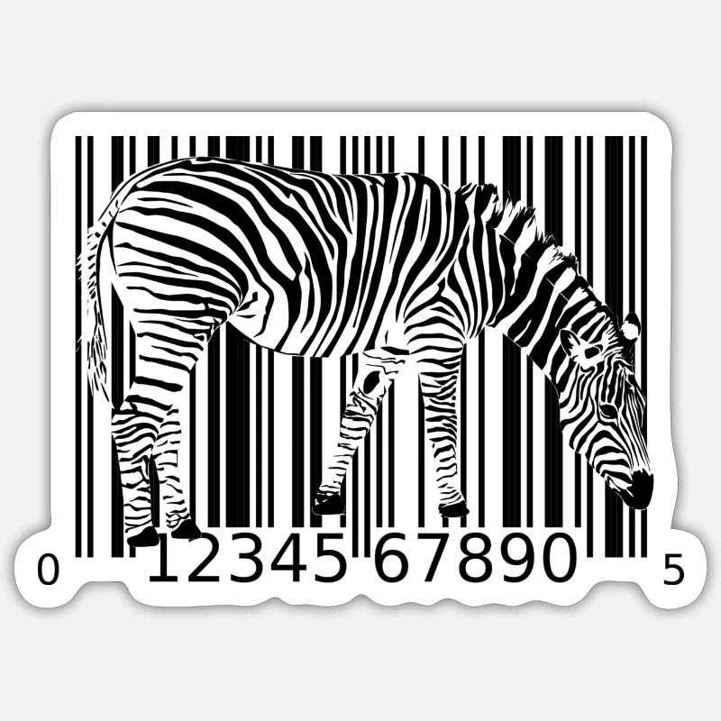 Zebra barcode - Sticker size S (10 x 10 cm) - white matte