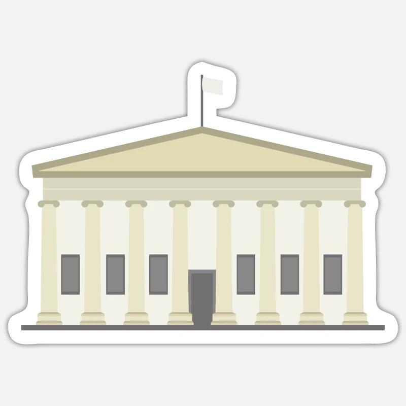 Icône de Londres British Museum - Sticker taille S (10 x 10 cm) - blanc mat