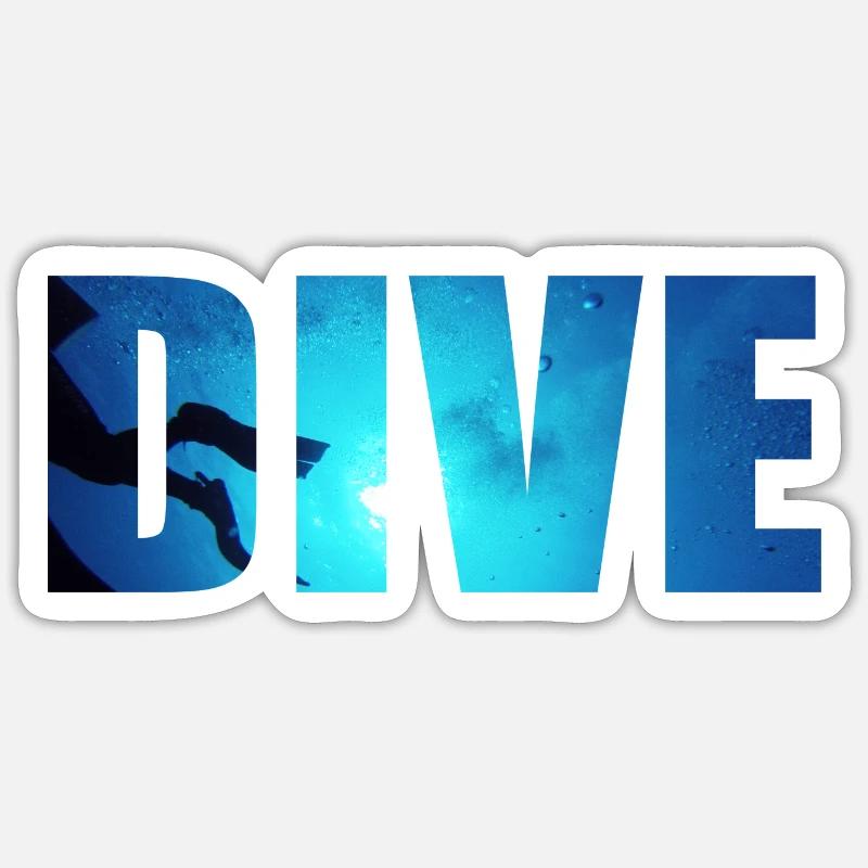 DIVE Underwater Diver - Sticker size S (10 x 10 cm) - white matte