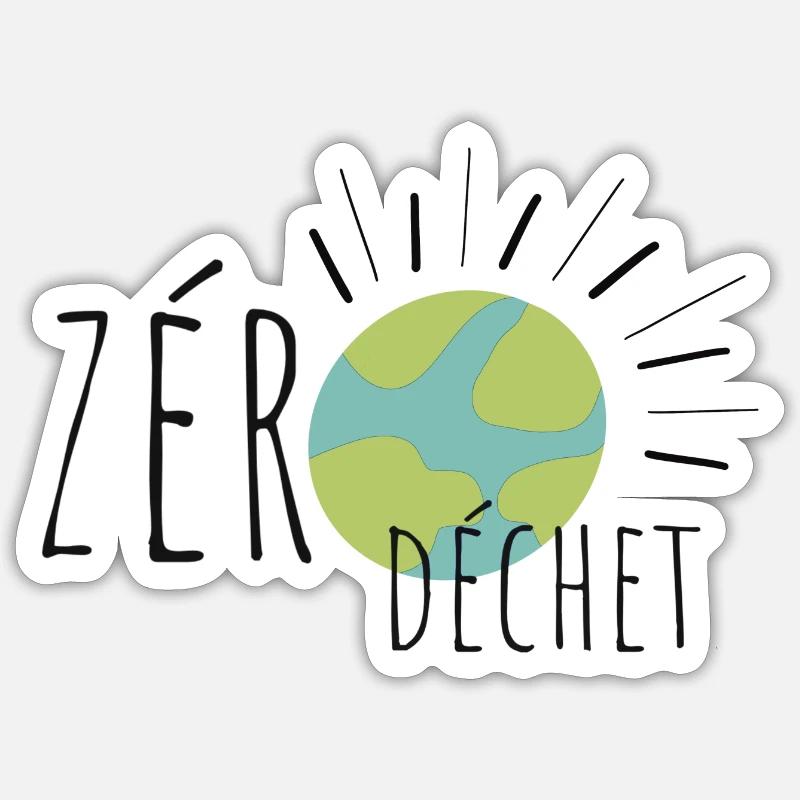 Jour de la terre zéro déchet Sticker taille S (10 x 10 cm)