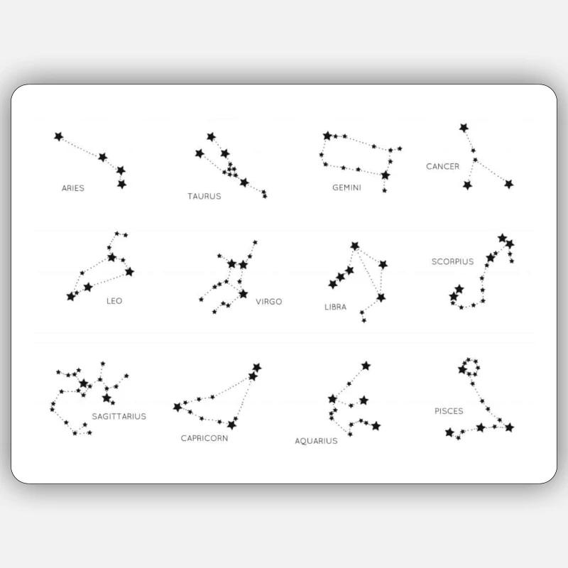 Sternzeichen - Sticker Größe S (10 x 10 cm) - Mattweiß