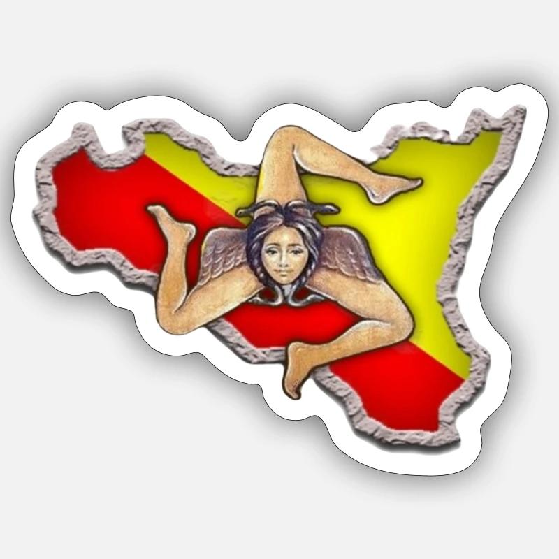 sicilian-mode - Sticker taille S (10 x 10 cm) - blanc mat