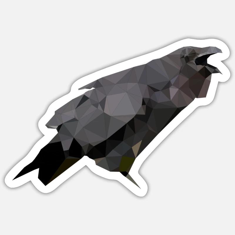 Polygon Krähe Sticker Größe S (10 x 10 cm)