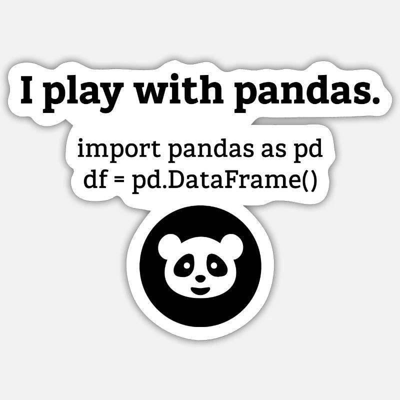 Pandas Datenwissenschaft Informatik Geschenk - Sticker Größe S (10 x 10 cm) - Mattweiß