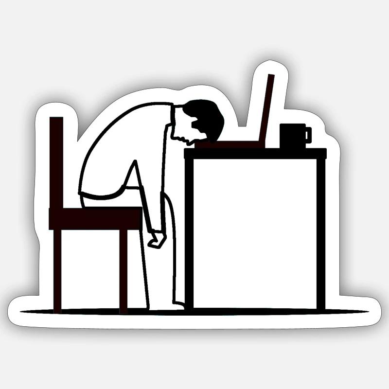 Work sleep - Sticker Größe S (10 x 10 cm) - Mattweiß