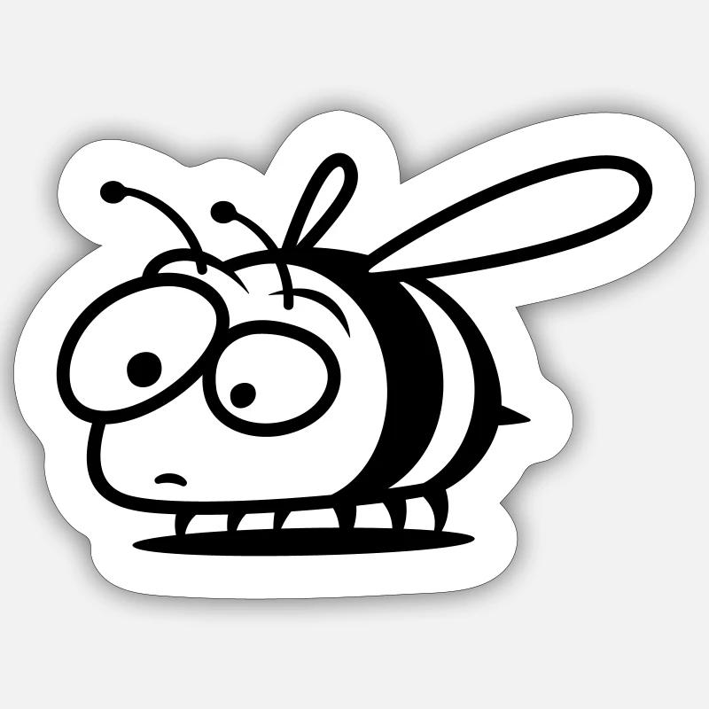 biene - Sticker Größe S (10 x 10 cm) - Mattweiß