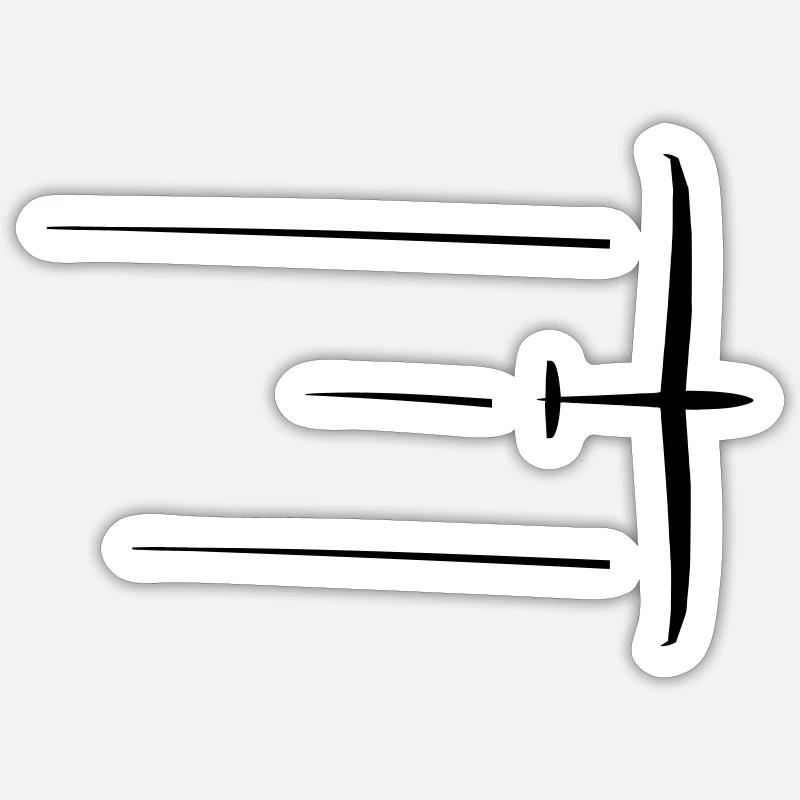 Glider Gliding Glider Glider Pilot Pilot - Sticker size S (10 x 10 cm) - white matte