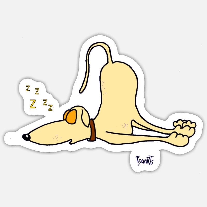 Greyhound - juste dormir - Sticker taille S (10 x 10 cm) - blanc mat