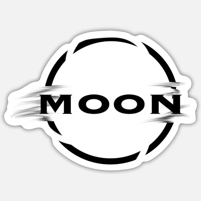 lune lune - Sticker taille S (10 x 10 cm) - blanc mat