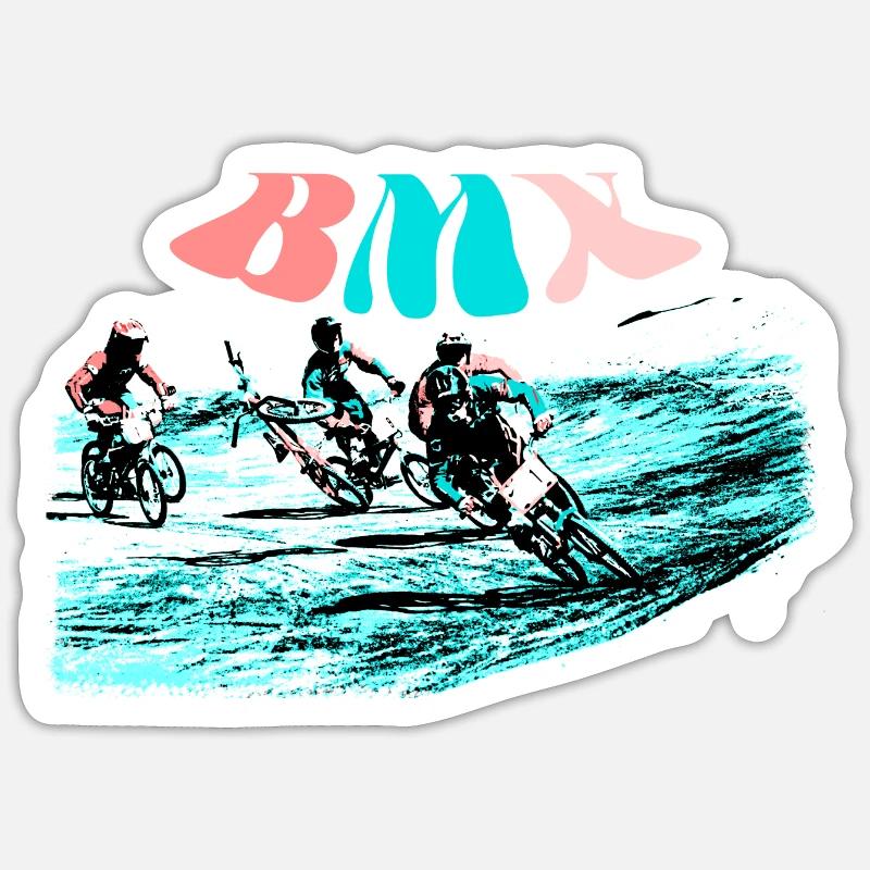 bmx - Sticker taille S (10 x 10 cm) - blanc mat