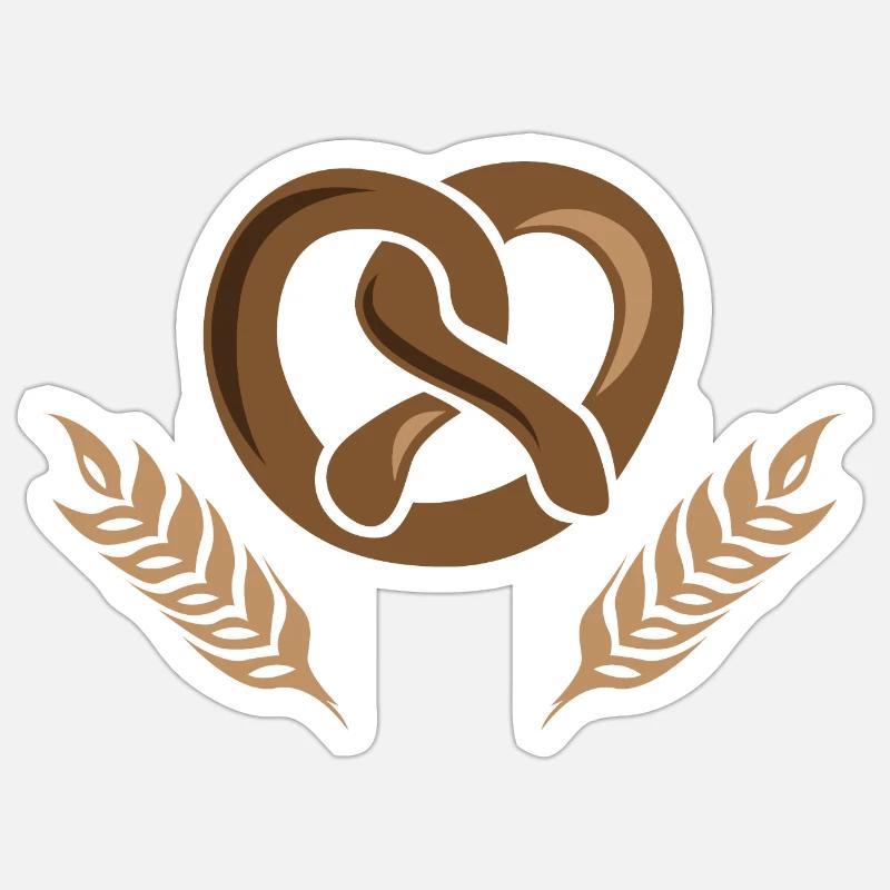 getreide bäcker bäckerei symbol Weizen icon vector - Sticker Größe S (10 x 10 cm) - Mattweiß