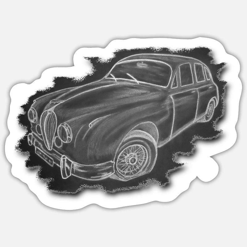 Oldtimer - Dessin Sticker taille S (10 x 10 cm)