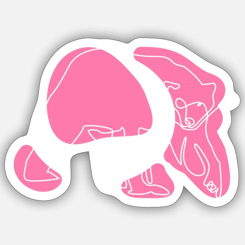 Rosa Eisbär Sticker Größe S (10 x 10 cm)
