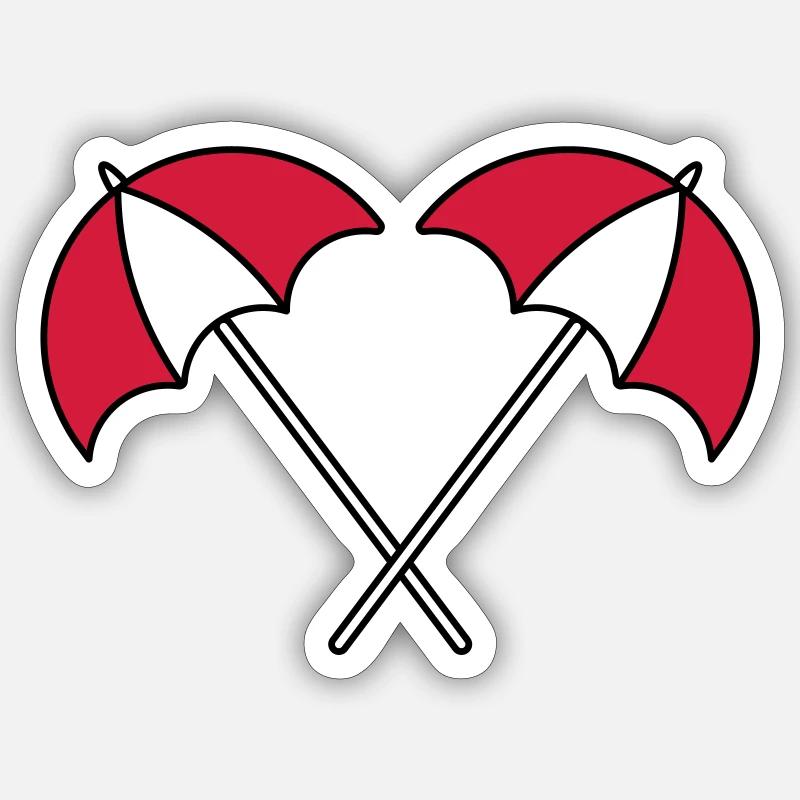 Sonnenschirm Muster Sommer - Sticker Größe S (10 x 10 cm) - Mattweiß