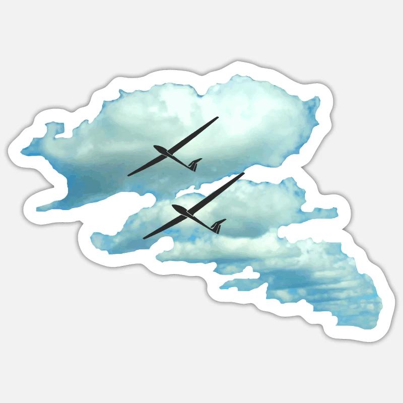 Cloud Road glider glider glider glider - Sticker size S (10 x 10 cm) - white matte