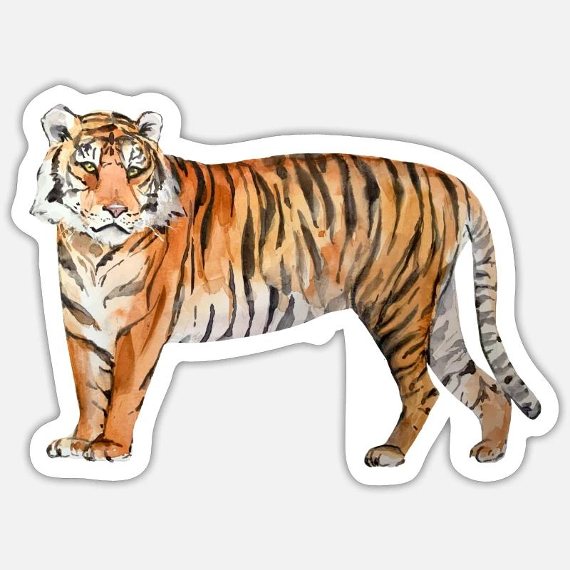 tiger - Sticker size S (10 x 10 cm) - white matte