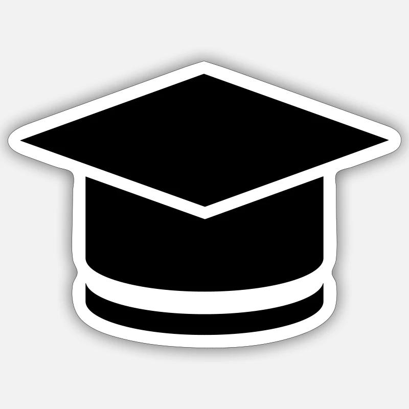 Chapeau de docteur - Sticker taille S (10 x 10 cm) - blanc mat