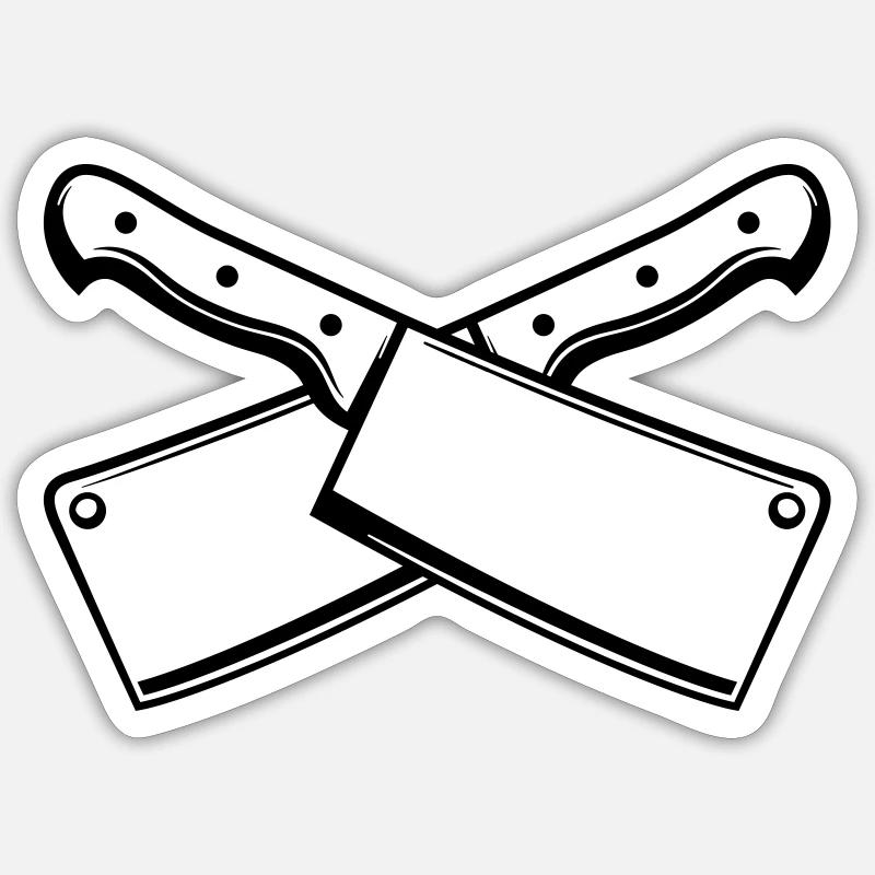 Meat cleaver - Sticker size S (10 x 10 cm) - white matte
