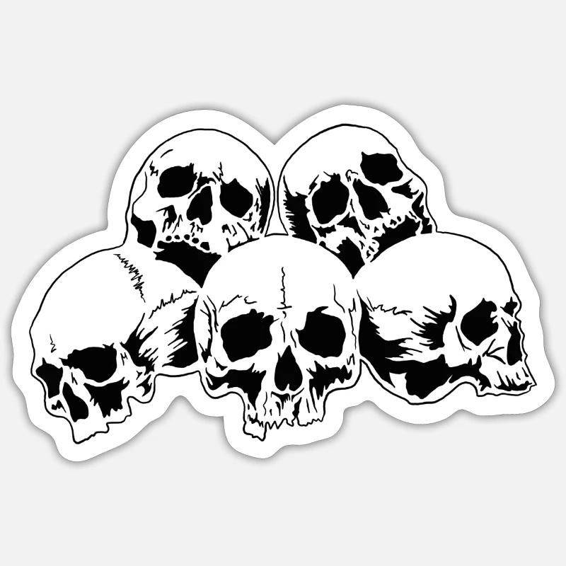 Skulls Totenköpfe - Sticker size S (10 x 10 cm) - white matte
