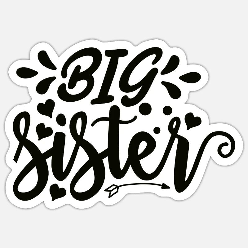 Große Schwester - Sticker Größe S (10 x 10 cm) - Mattweiß