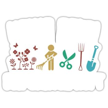 Keine Zeit Der Garten Ruft - Sticker Größe S (10 x 10 cm) - Mattweiß - Vorne