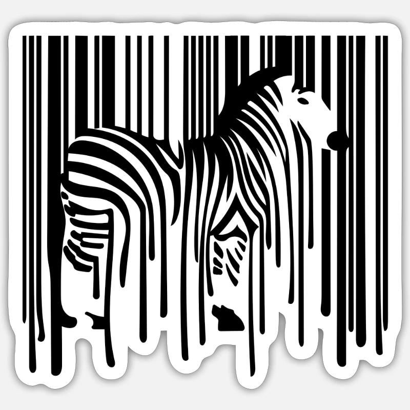 ZEBRA Barcode Drippy Graffiti Street Art - Sticker Größe S (10 x 10 cm) - Mattweiß