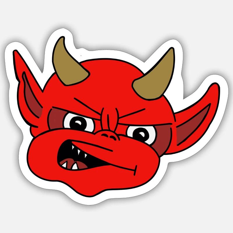 Teufel, Diablo, Devil - Sticker Größe S (10 x 10 cm) - Mattweiß