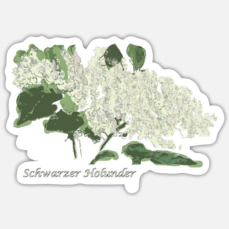 Schwarzer Holunder Sticker Größe S (10 x 10 cm)