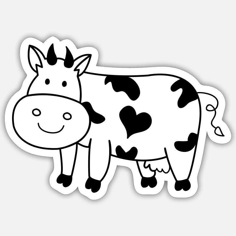 kuh rind - Sticker size S (10 x 10 cm) - white matte