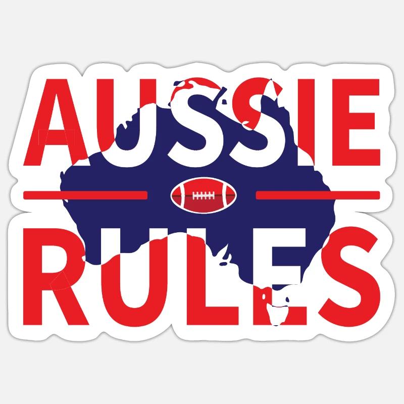 AUSSIE RULES - Sticker size S (10 x 10 cm) - white matte