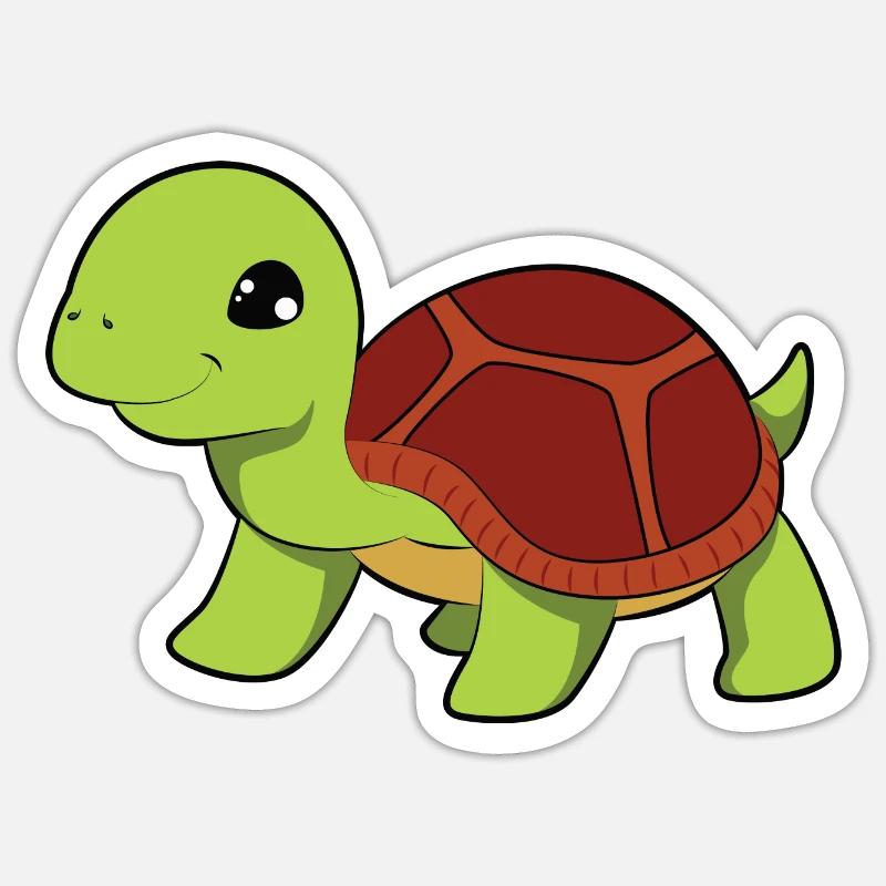 skildpadde - Sticker størrelse S (10 x 10 cm) - mat hvid