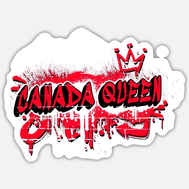 Kanada Queen Flaggen Graffiti Design - Sticker size S (10 x 10 cm) - white matte