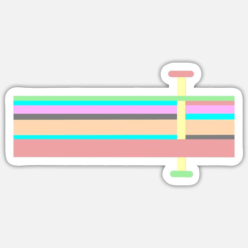 Abstrakte soft ton Landschaft - Sticker taille S (10 x 10 cm) - blanc mat