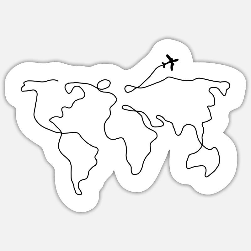 World Map - Sticker size S (10 x 10 cm) - white matte
