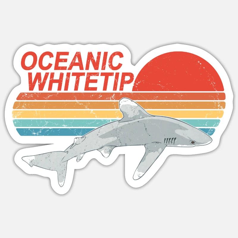 Longimanus Requin à pointes blanches - Sticker taille S (10 x 10 cm) - blanc mat