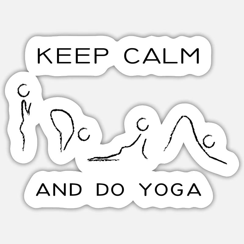 keep calm and do yoga - Sticker size S (10 x 10 cm) - white matte