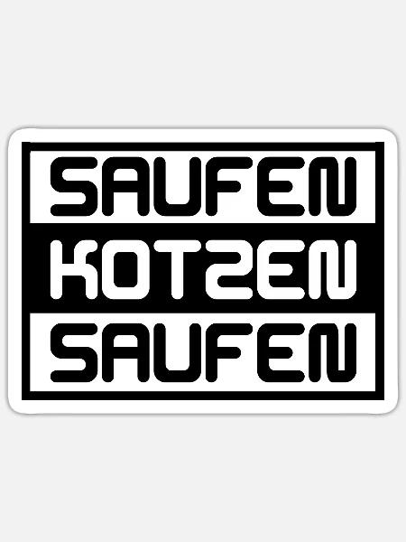 saufen kotzen - Sticker Größe S (10 x 10 cm) - Mattweiß