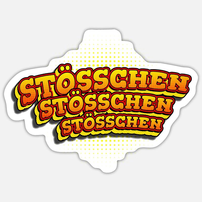 René Pascal - Stösschen Stösschen Stösschen - Sticker Größe S (10 x 10 cm) - Mattweiß