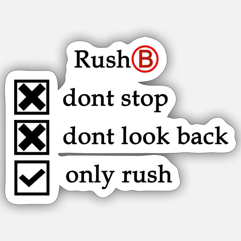 Counter-Strike Rush B - Sticker Größe S (10 x 10 cm) - Mattweiß