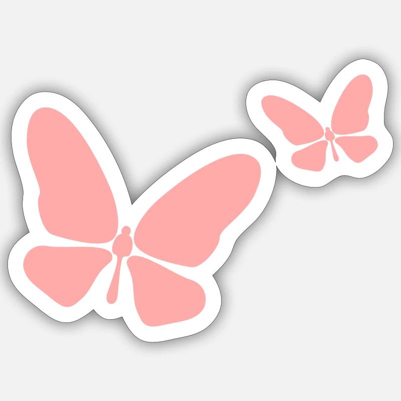 2 Schmetterlinge Mutter und Kind Sticker Größe S (10 x 10 cm)