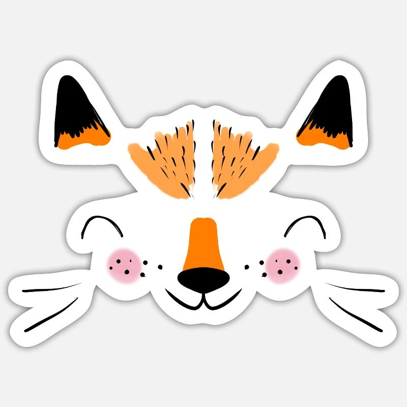 Fuchs - Sticker Größe S (10 x 10 cm) - Mattweiß